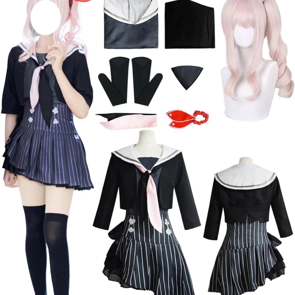 Black Sailor-Style Dress / Akiyama Mizuki Cosplay - Picture 3 of 11